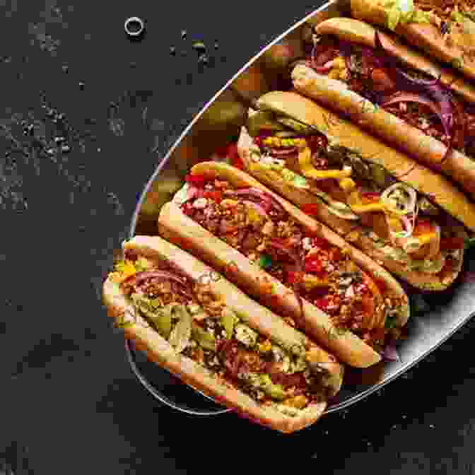 A Hot Dog Topped With Gourmet Toppings, Including Truffle Oil, Blue Cheese, And Arugula Hello 60 Hot Dog Recipes: Best Hot Dog Cookbook Ever For Beginners Macaroni And Cheese Cookbook Chili Pepper Cookbook Green Bean Casserole Recipe Sweet Potato Casserole Recipe 1