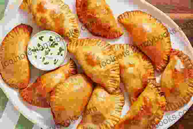 A Plate Of Assorted Empanadas Argentinian Street Food: Empanadas Helados And Dulce De Leche