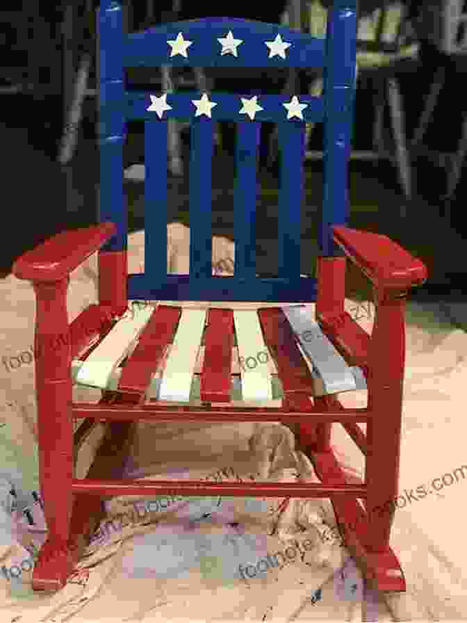 Granny Twitcholeen Sitting On A Rocking Chair With A Fourth Of July Flag Granny Twitcholeen S Fourth Of July Queen